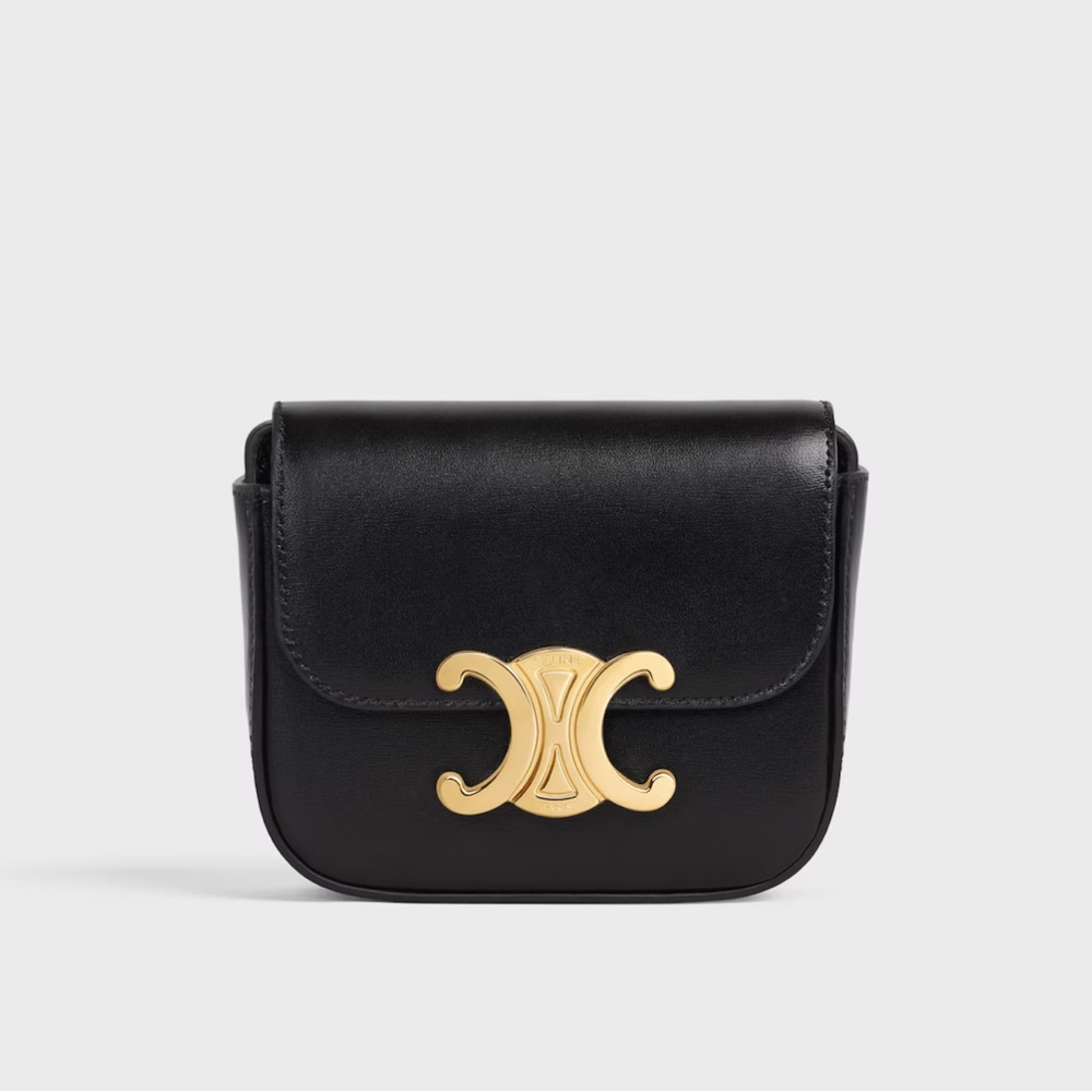 NEW!  Celine Black Claude Mini Bag with Gold Logo